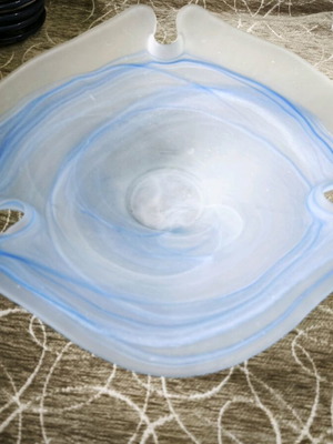 Opaline platter like new, blue shades