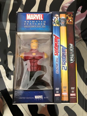 Marvel Animated Features Collectors Gift Set DVDs μεταχειρισμένο με Iron Man bust