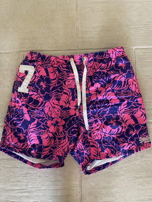 Superdry swim shorts blue-pink size XL like new