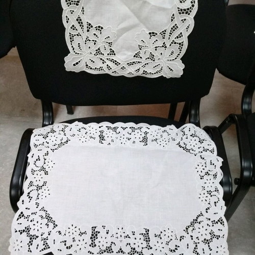 Set of 12 collectible white handmade table linens used