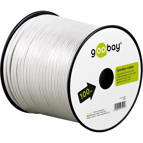 Goobay Bipolar Audio Cable 2×2.50mm² White 100m
