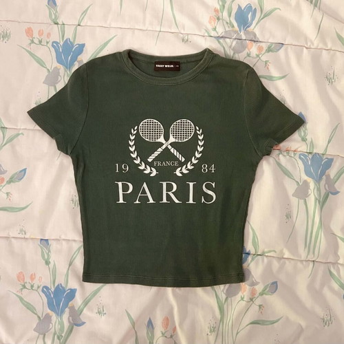 Tally Weill green short-sleeve summer t-shirt XS