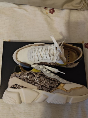 Serafini women's sneakers new, size 37, white and gold