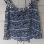 Attrattivo women's strap blouse like new, blue and white