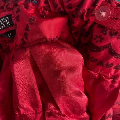 Red skirt like new midi with velvet patterns and glitter