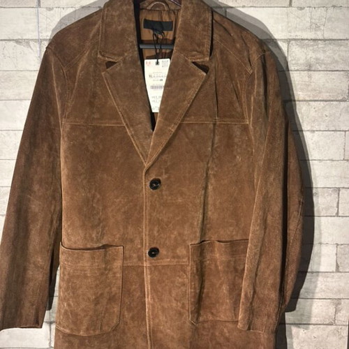 Zara Suede Leather Jacket new, oversized, brown, size XL