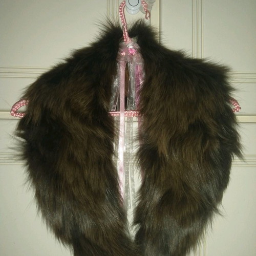 Mink fur bolero in black with 2 fur collars gift