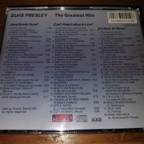 Elvis Presley Greatest Hits CD like new, rock