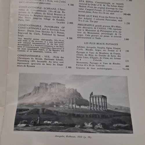 Antiquarian catalogue used with old maps and philhellenic lithographs