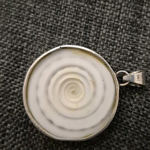 Shell fossil pendant 925 silver like new, summer style
