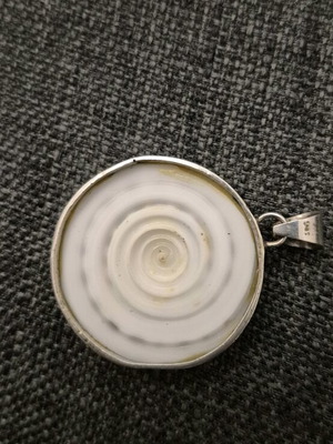 Shell fossil pendant 925 silver like new, summer style