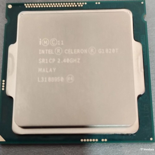 Intel Celeron G1820T 2.4GHz 2MB Cache LGA 1150 processor used with cooler and fan