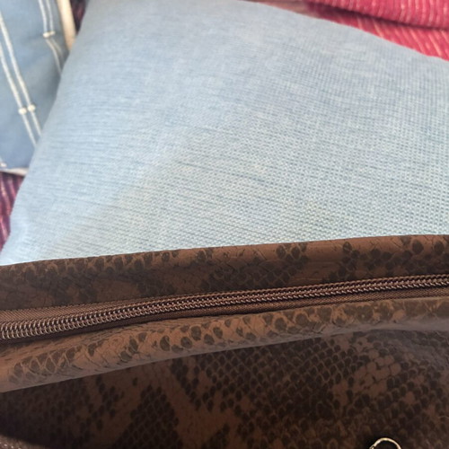 Suede shoulder bag with studs, new, brown