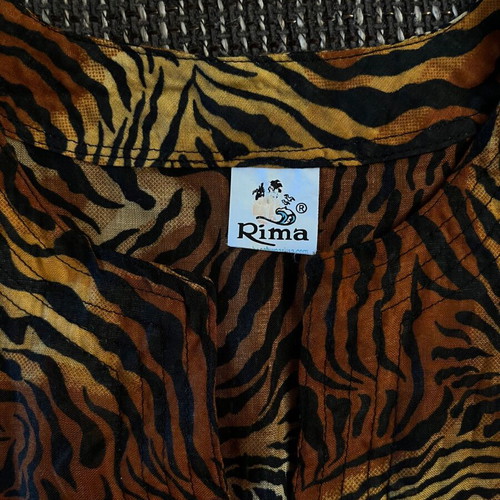 Rima Animal Print Blouse Tiger Print Vintage like new
