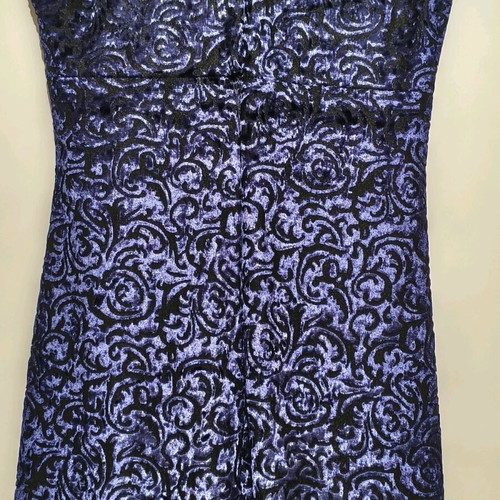 Ganas dark blue dress with velvet details like new