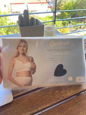 Carriwell GelWire Seamless сутиен за бременност и кърмене с клипсове черен малък 3120