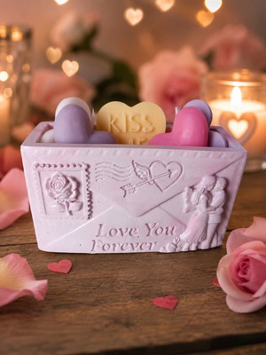 Handmade scented candle with soy wax and reusable porcelain container
