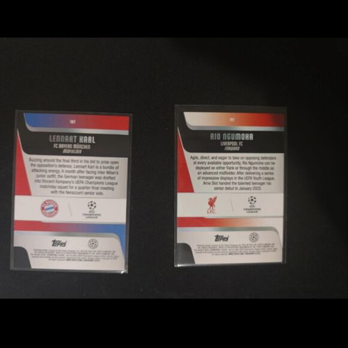 Topps RC Lennart Karl and Rio Ngumoha cards 2025/2026