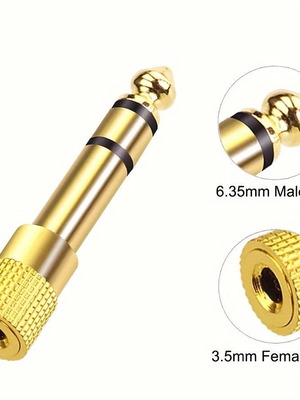 Audio Jack Adapter Gold Plated Stereo