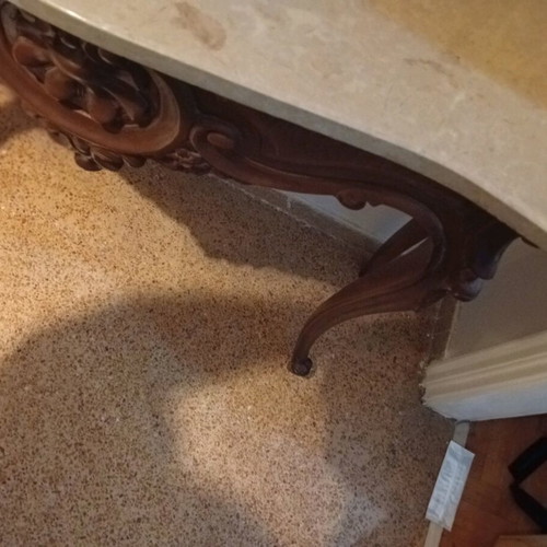 Handmade entry table with marble like new