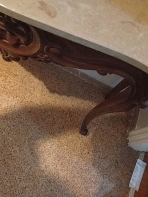 Handmade entry table with marble like new