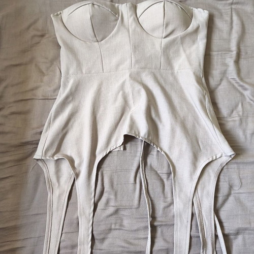Strapless corset size medium with adjustable laces, new, gray