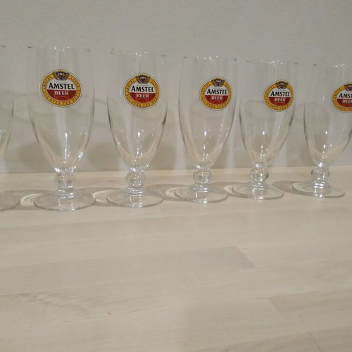 Amstel Beer large beer glass collection, 12 pieces, 2004-05