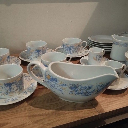 Tea set painted by G. Stathopoulos, like new