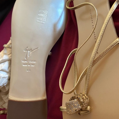 Giuseppe Zanotti Gold Sandals with Strass Size 40 New
