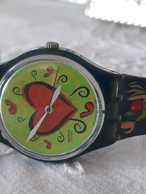 Swatch vintage μεταχειρισμένο πολύχρωμο πράσινο σχέδιο