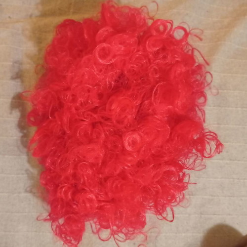 Afro wig red carnival for adults new