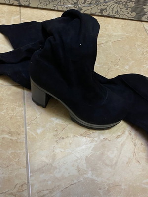 Suede boots used, black, size 40