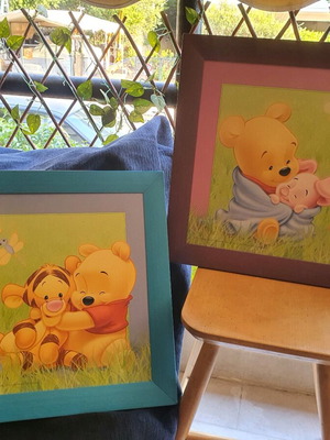 Disney wooden frames 40x40 cm like new, set of 2 from Holland