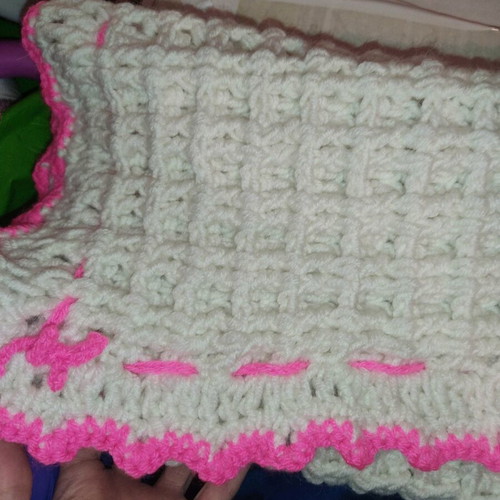 Handmade baby knitted blanket new, double-sided, warm and soft