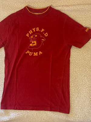 Puma къс ръкав Small (S) като нов, червен с жълт принт