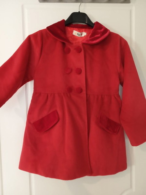 Girls' coat new, red, size 122 cm for 7-8 years old
