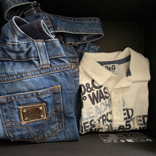 Dolce&Gabbana set No12/18M like new, denim salopette and blouse