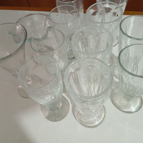 Ice cream glasses and bowls set of 12 like new, thick glass