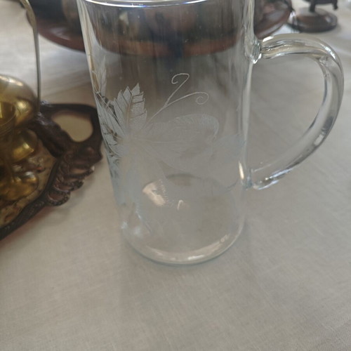 Handmade crystal pitcher for water or wine