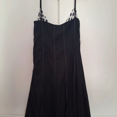 Black dress with polka dot design