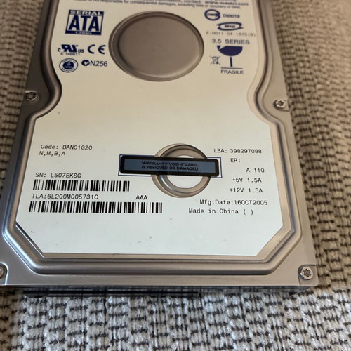 Maxtor Diamodmax 10 200GB SATA HDD used for Retro PC