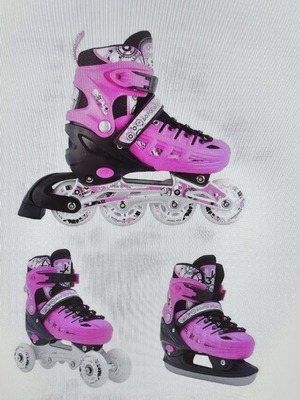 3k adjustable rollers with wheel configuration and ice blades