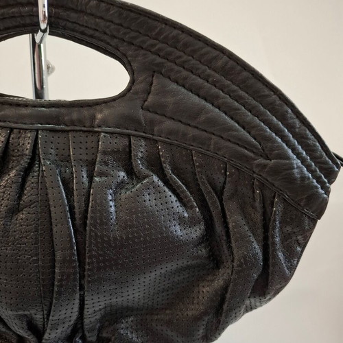 Vintage Diesel black leather clutch bag used, sporty design