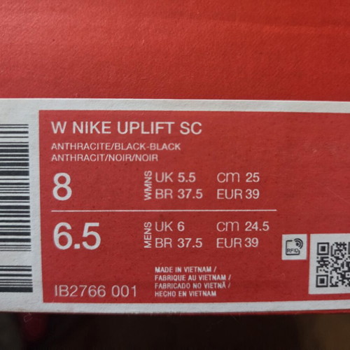 Nike Uplift women's lifestyle shoes, black, size 39