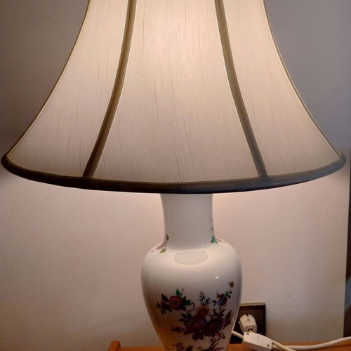 Vintage porcelain table lamp oriental / chinoiserie like new, 64 cm