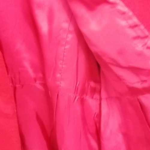 Red half coat with waist buttons, size M
