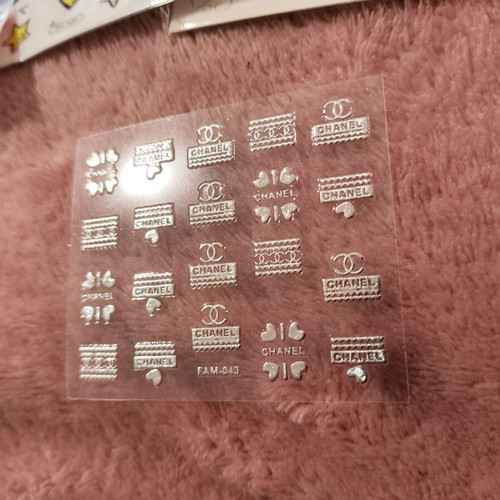 Nail set new with stickers, plate and decorative items