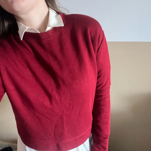 Zara cotton blouse red size S new crop