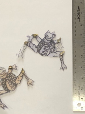 Karagiozis shadow theater frogs new handmade collectible