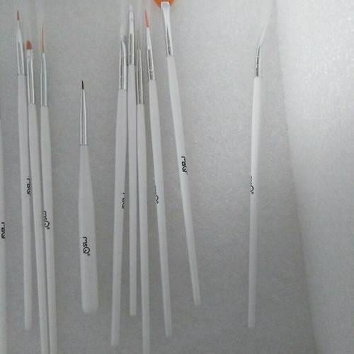MSQ Nail Art Brush Set 15 Pieces, white